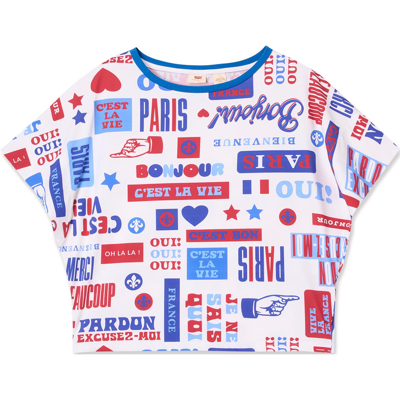 

Levis SS24 Париж Лимитированная Капсульная Коллекция Свободный Крой Принт по Всей Поверхности Повседневная Футболка с Коротким Рукавом и Круглым Вырезом Женские Топы Белый 0023Q-0000 XS