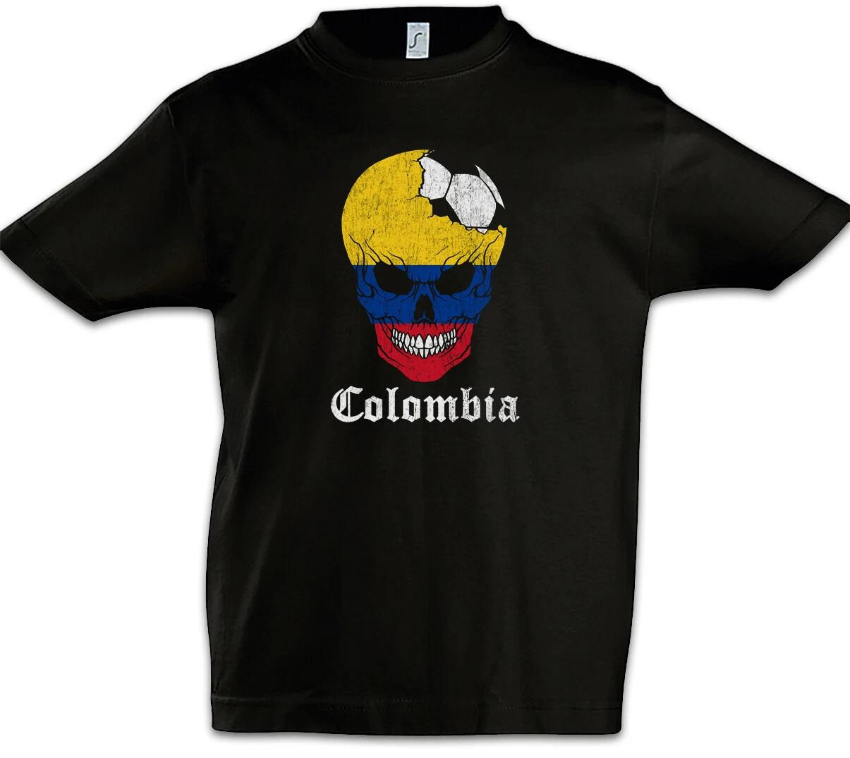 Colombia Football Skull I Kids Boys kids boys T-Shirt Flag Football Colombia Flag 110