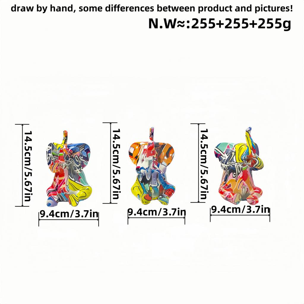 Creative Colorful Baby Elephant Ornaments Home Living Room Entrance Figurine Wine Cabinet Desktop Creative Decoration Crafts