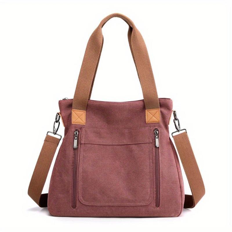 Borsa tote in tela di grande capacità Borsa a tracolla leggera e resistente Borsa da pendolare pratica casual