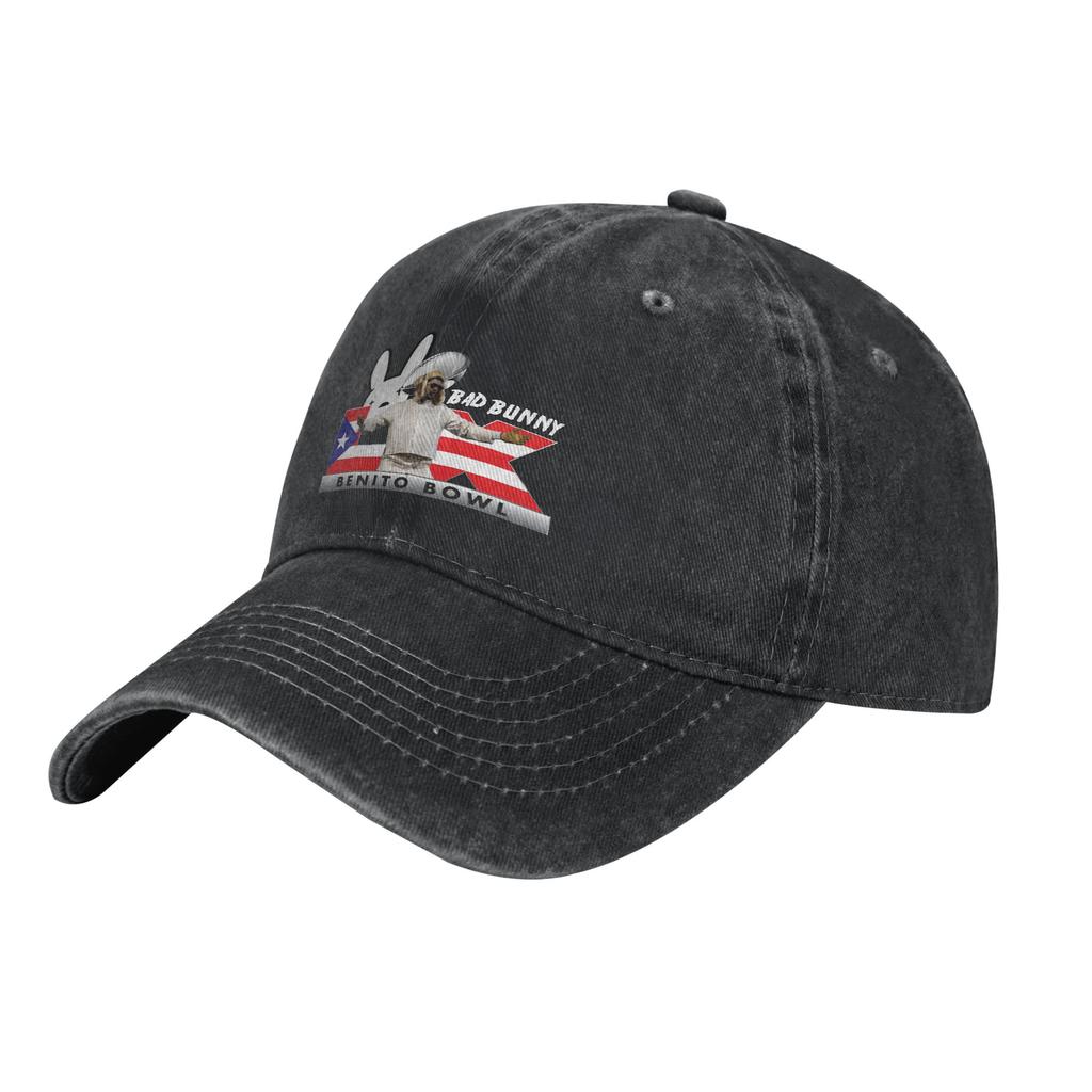 Benito Bowl Bad Bunny Baseball Cap Casual Distressed Washed Headwear Unisex Outdoor Running Golf Adjustable Fit Hats Cap
