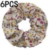 6pcs/lot Hair Scrunchies Bands Scrunchy Ties Ropes Ponytail Holder for Women Accessories Fabric Headwear Ditsy Floral Sweet Cute