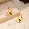 INS Style 18K Gold Flower Titanium Steel Earrings Luxury Minimalist Premium Hoop Earrings Tarnish Free Ear Jewelry