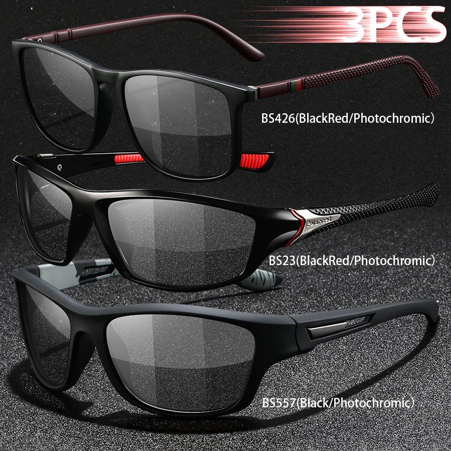 1PCS Photochromic Sports Sunglasses Men Women Vintage Cycling Driving Mountaineering Chameleon UV400 Eyewear