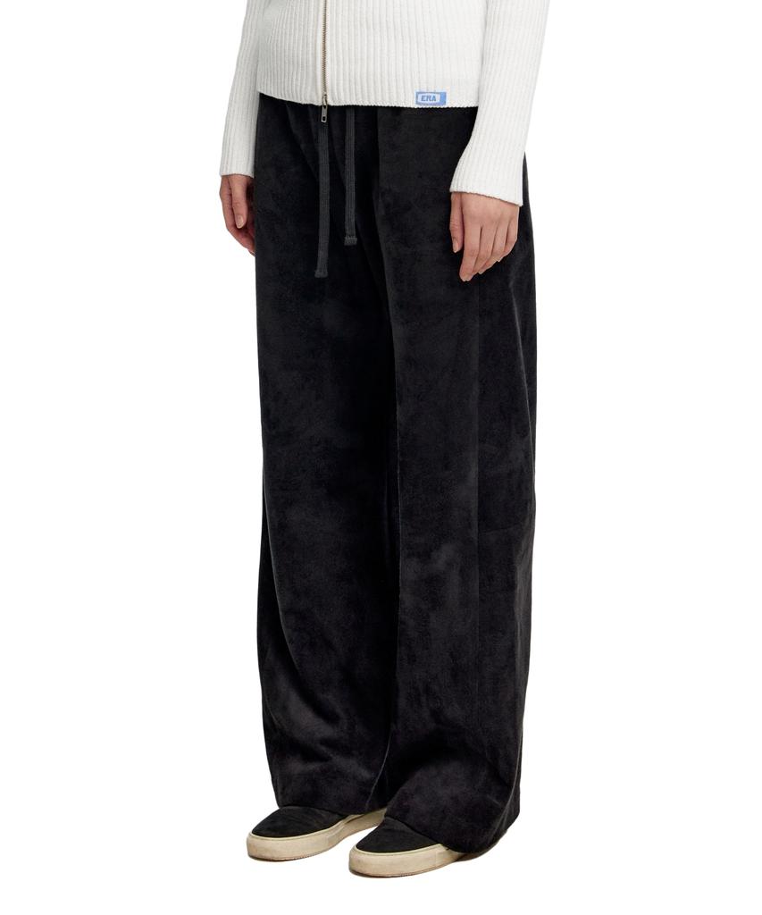 ERA Unisex Suede Effect Track Pants - Black