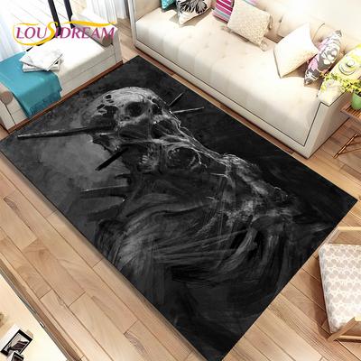 3D Gothic Horror Ghost Skull Area Rug,Carpet for Home Living Room Bedroom Sofa Doormat Kitchen Decor,kid Play Non-slip Floor Mat