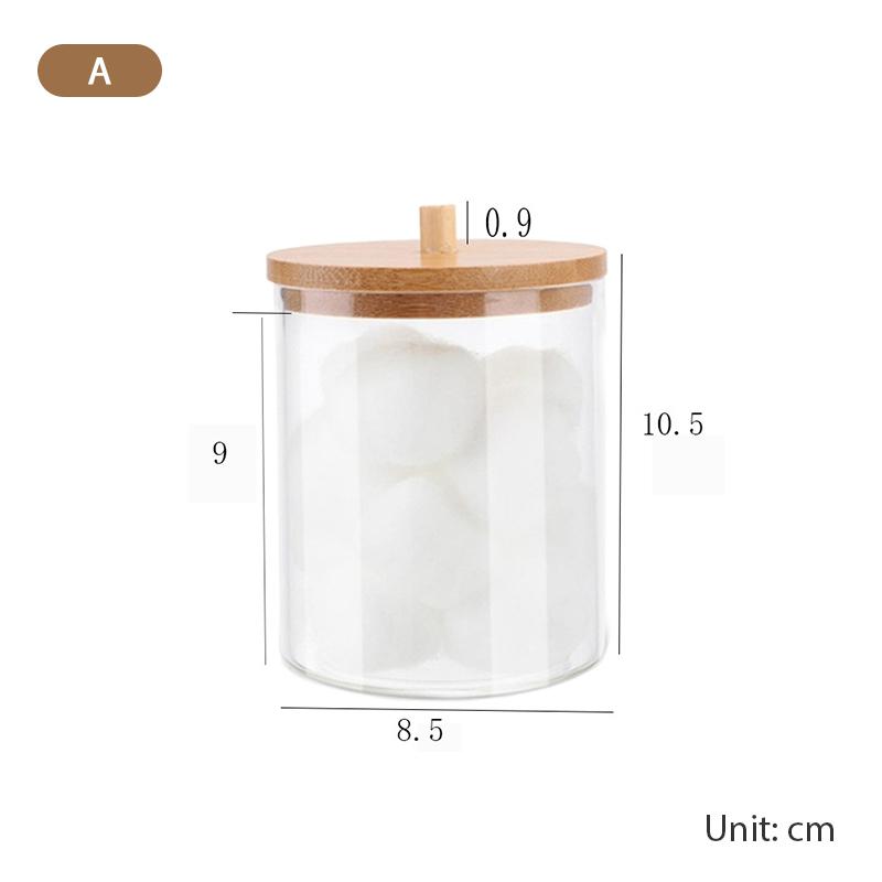 Pudełko do przechowywania wacików do makijażu na pojemnik na waciki z pokrywką z bambusa