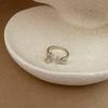 Korean Style Gold Zircon Butterfly Star Moon Adjustable Ring for Women - Exquisite High-End Design