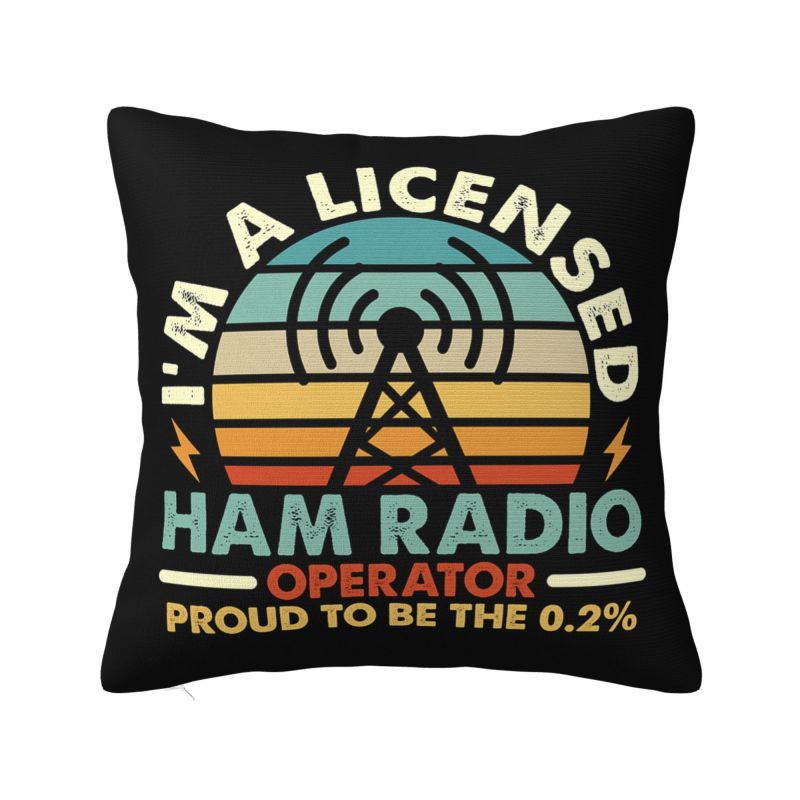 Licensed Ham Radio Operator Communications Cushion Cover cm Soft Throw Pillow Case Decoration Bedding Sofa Pillowcase