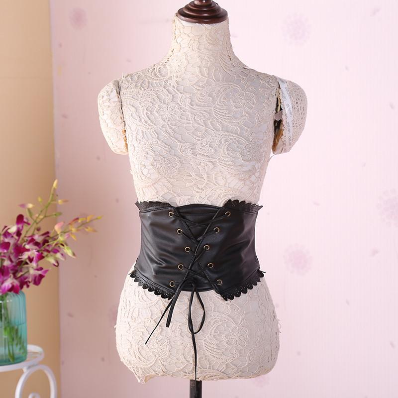 Women'S Extra Wide Waist Elastic Waist Seal Black Elastic Wide Belt Skirt