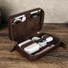 CONTACT'S Genuine Leather Man's Electronic Storage Bag Portable Data Cable Case Electronic Accessories Gadgets Digital Organizer Box Travel Bag