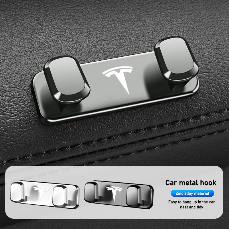 BFNWZ1 1Pcs Car Metal Storage Hook Organizer Interior Accessories For Tesla Model 3 Model S Model X Model Y Cybertruck Roadster SpaceX