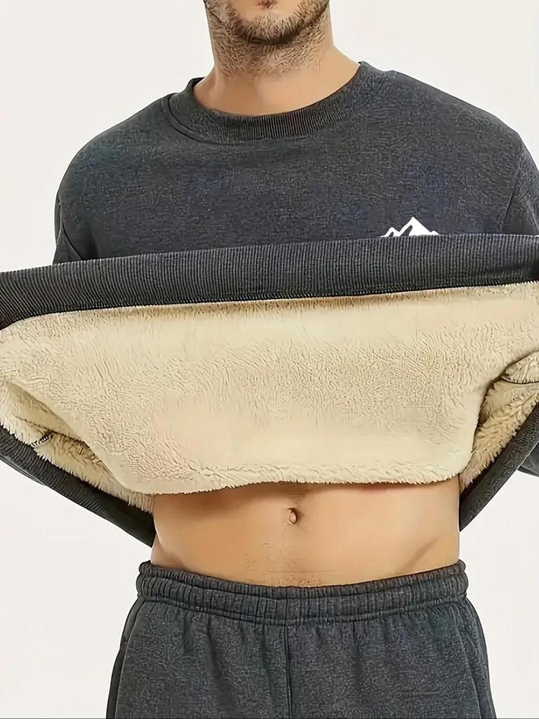 Men's Fleece-Lined Sweatshirt - European & American Sizes, Loose Fit, Warm Sportswear, Fashionable Outerwear