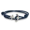 Nautical Men Anchor Bracelet Handmade Adjustable Surfering Rope Braslet Unfading 3mm Thin String Braclet Homme