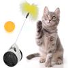Car Design NonBattery Self Rotating Cat Chasing Toy Pet Interactive Toys with Ball Plume