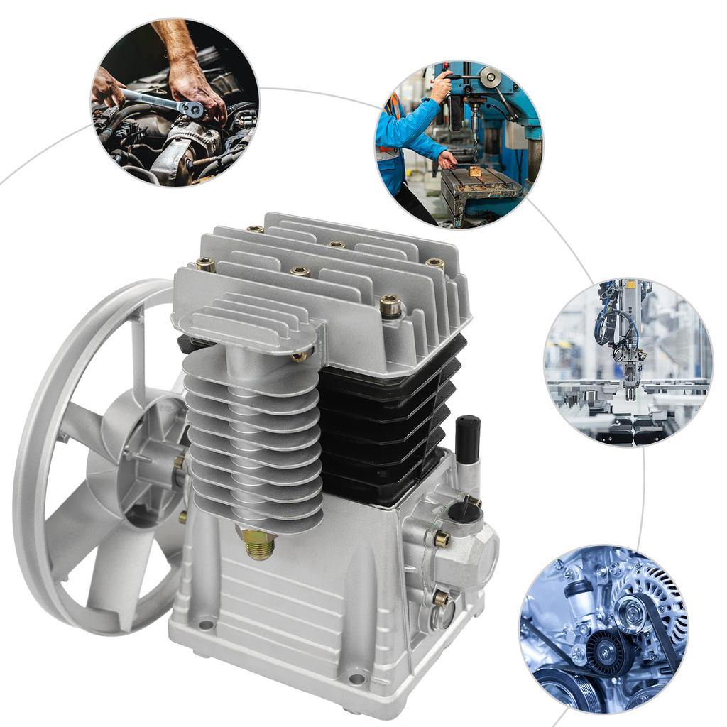 2055-2HP Aluminum Air Compressor Head,Silver Air Compressor Pump Head Mounting On Air Compressor for Automotive Industry
