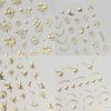 Champagne Gold Star Moon Angel Nail Art Sticker Adhesive Self-Adhesive Solid Color Champagne Gold Light Luxury Nail Art Sticker