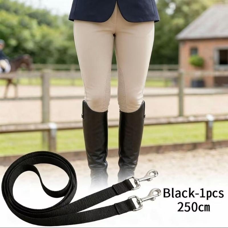 Horse Neck Stretcher Strap Set for Horse Schooling, Nylon Webbing with Metal Snap Clips, 250 cm Clip On Design for Neck Stretch Guidance, 2 Piece Set