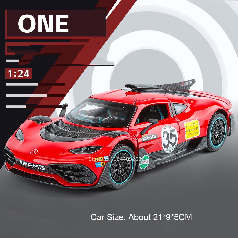 1:24 Scale ONE 300SL Sports Car Toy Model Pull Back Sound Light Shock Absorption Simulation Supercar Models Kids Presents