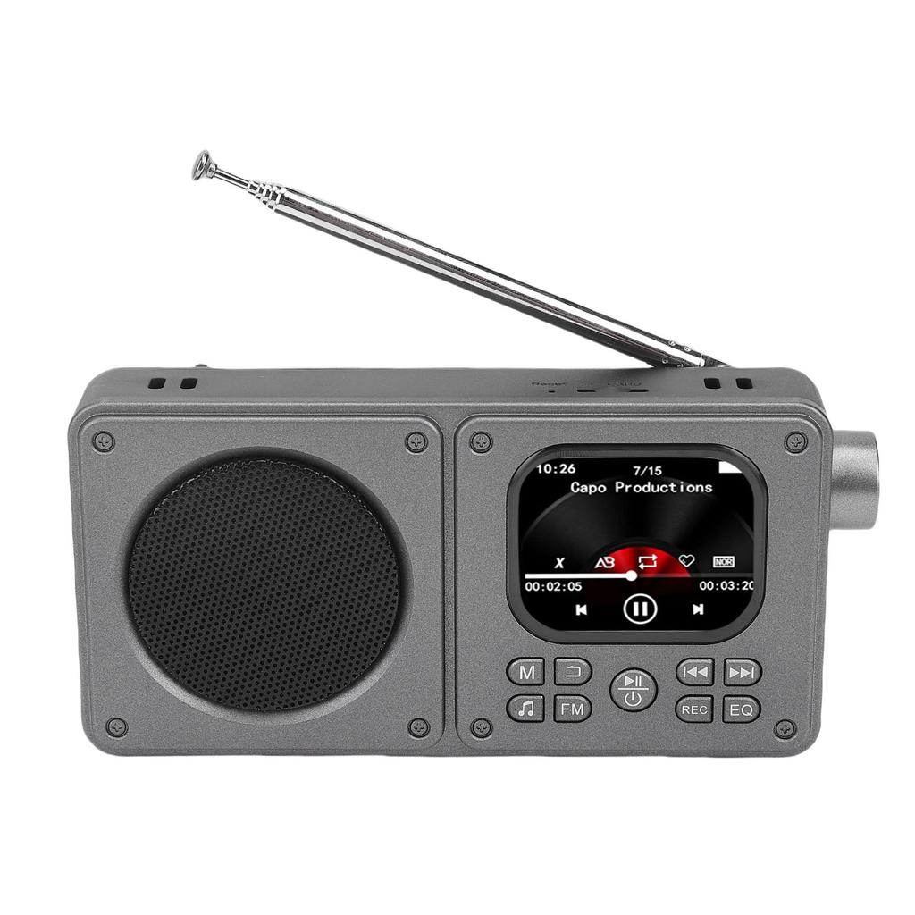 Video Radio AM FM 2.01 Inch Screen MP3 MP4 Player   5.4 Speaker Portable Rechargeable Radio with Earphone  