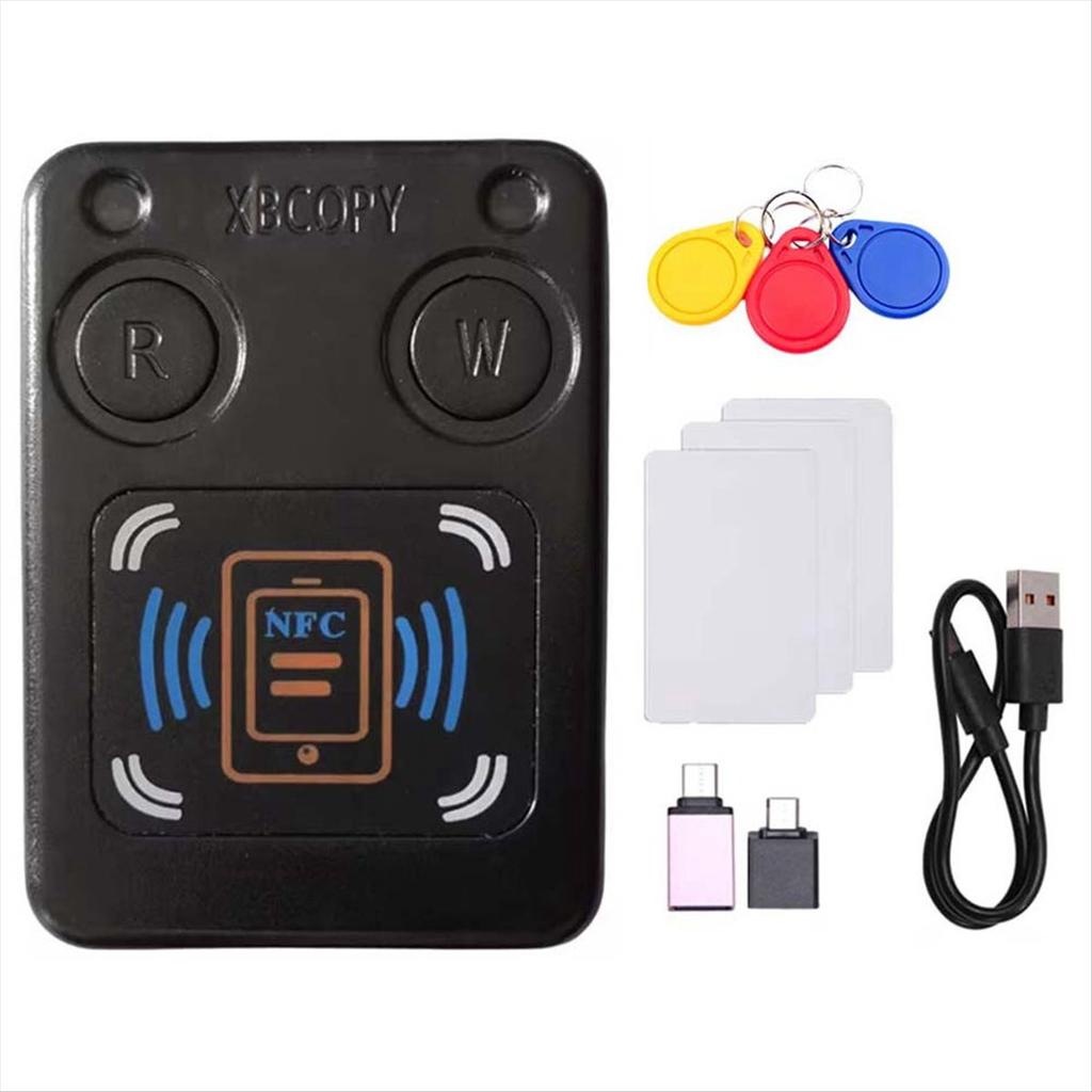 NFC RFID Smart Chip Card Reader Copier+3xUID Keychain/CUID Card IC 13.56M ID 125K 250K 375K RFID Token Clone Duplicator