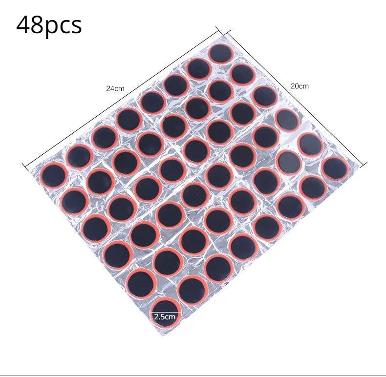 48/96 Pcs Rubber Puncture Repair Patches for Bicycle Tires - No Glue Tire Tube Patch Kit
