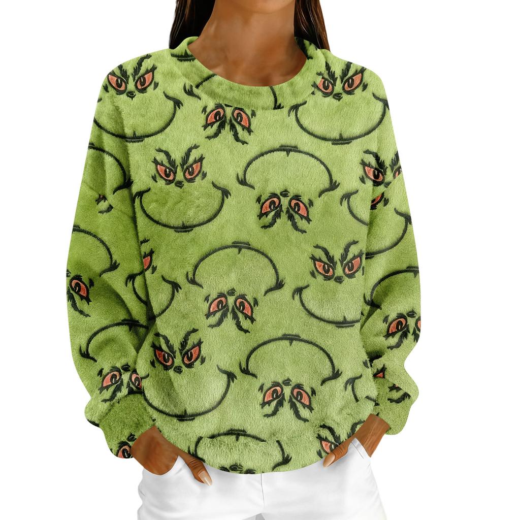 Women's Fleece Hoodie Long-Sleeve Round  Neck Casual Comfortable Loose-Fit Lightweight Women's Hoodie