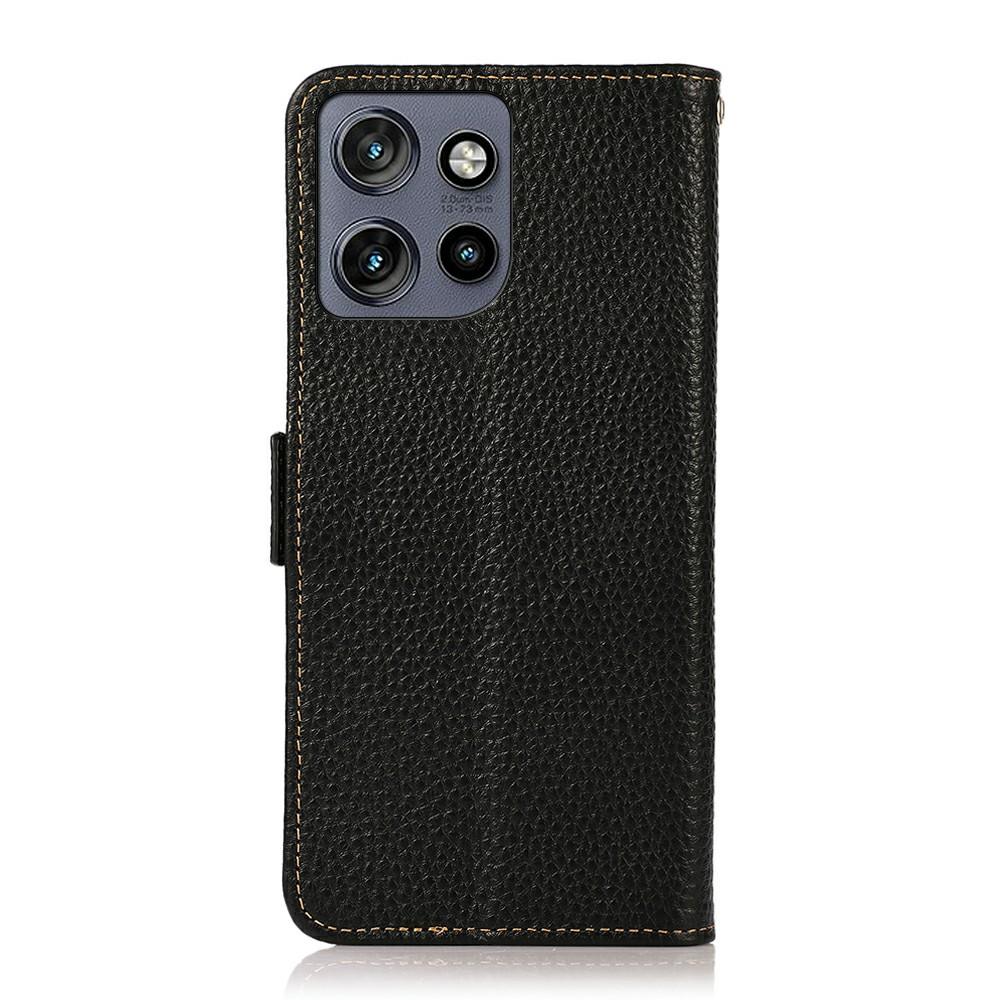 KHAZNEH For Motorola Edge 50 Neo 5G/Moto S50 5G/Thinkphone 25 5G Phone Case Genuine Cow Leather Cover RFID Blocking