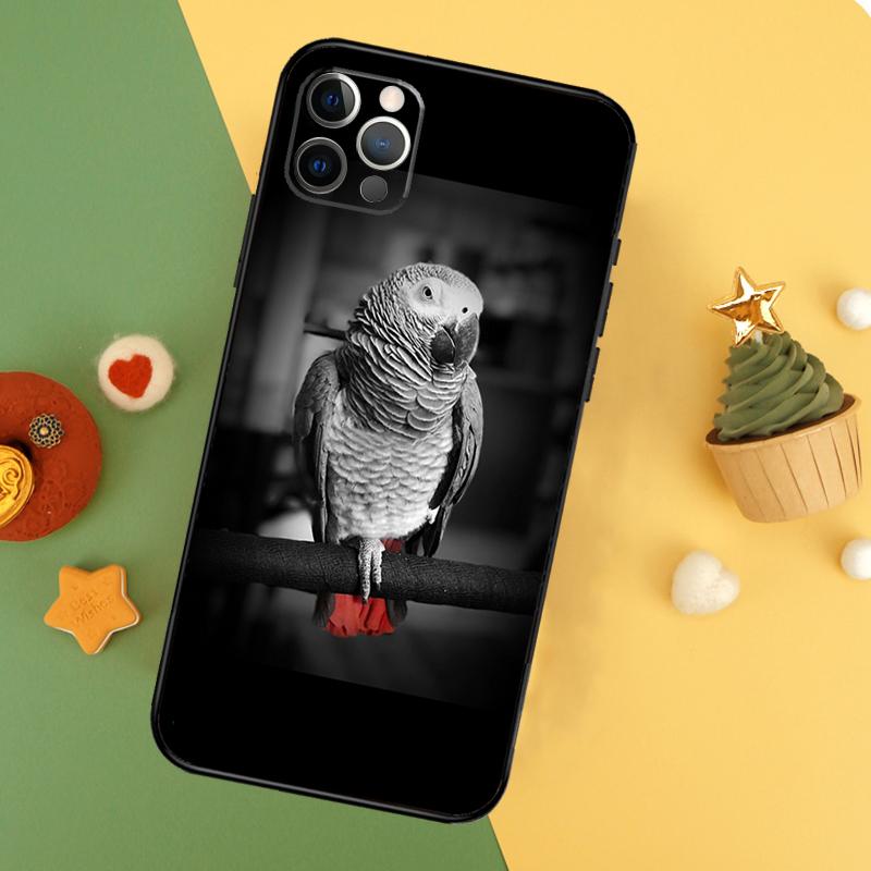 African Grey Parrot Phone Case For iPhone 17 16 14 13 12 11 15 Pro Max 12 13 Mini 16E 17 Air Shockproof Cover