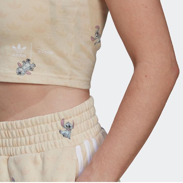 adidas Originals x Disney Stitch Cropped Short Sleeve T-Shirt Beige Women HT3942