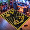 Golden Glitter German Eagle Print Rug Non Slip Floor Mat for Living Room Bedroom Home Decor