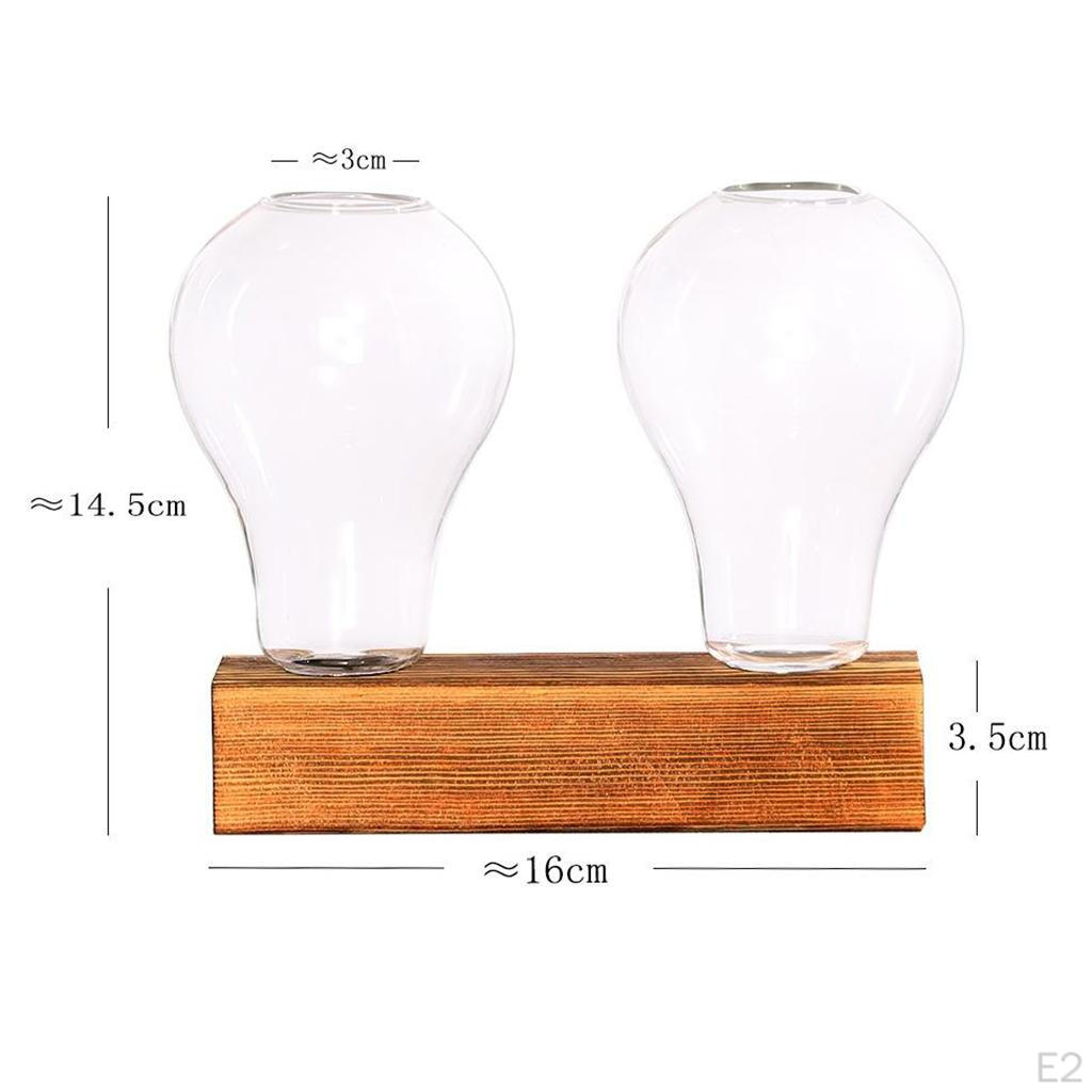 Vase Wooden Desktop Glass Holder For