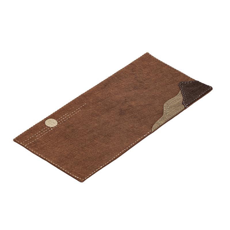 Miao Zhu Xuan Handcrafted Plant-Dyed Bamboo Linen Tea Mat - Retro, High-Grade, Heat-Insulating.