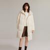 ELLE French Style Basic Warm Goose Down Solid Color Stand Collar Down Jacket Women outerwear Off-White EY49605