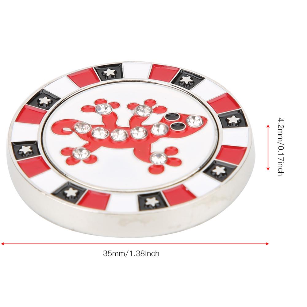 Zinc Alloy Double Layer Golf Ball Marker Magnetic Hat Clip Cap Clamp Gift SuppliesRed Lizard