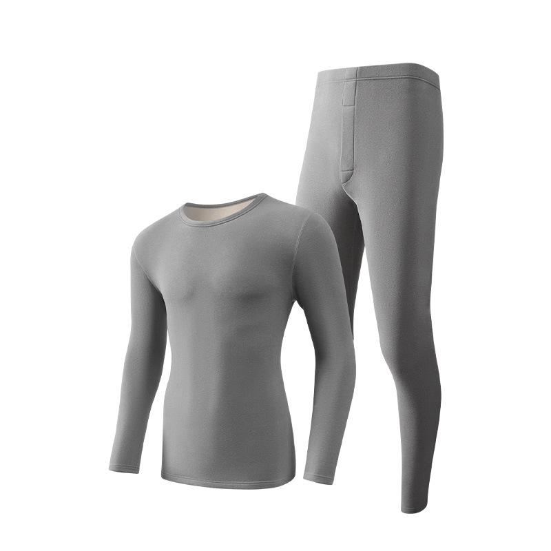 Ropa interior térmica de cachemira y seda alemana: Conjunto Unisex sin Costuras de Cuello Redondo para Otoño e Invierno