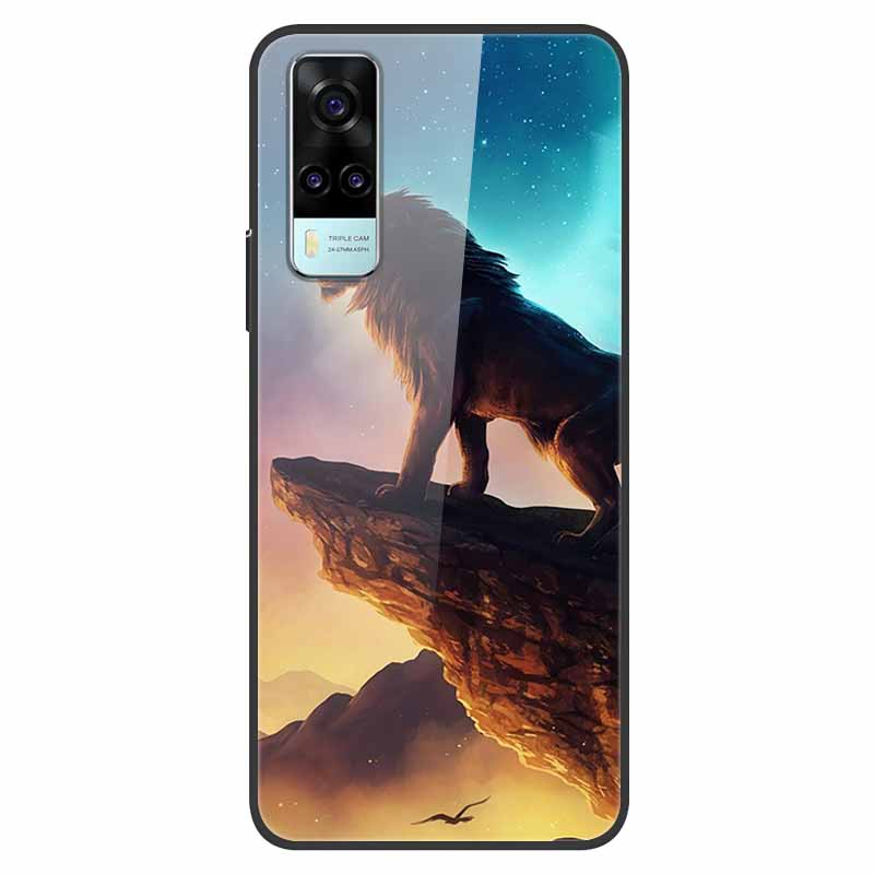 Luxury Cover Case for vivo Y53S 4G Tempered Glass Cover for Vivo Y31 VivoY31 2021 Y51 2020 Phone Case for Vivo V2036 Y53S Coque