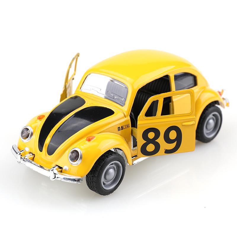ABAW1 11cm Mini Alloy Retro Classic Car Model 1:38 Simulation Pull Back Diecast Vehicle Model Decor Collection Gifts For Kids Boys Toy