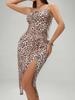 Spring/Summer New Arrivals USA Ins Style Printed Leopard Print Strappy Dress