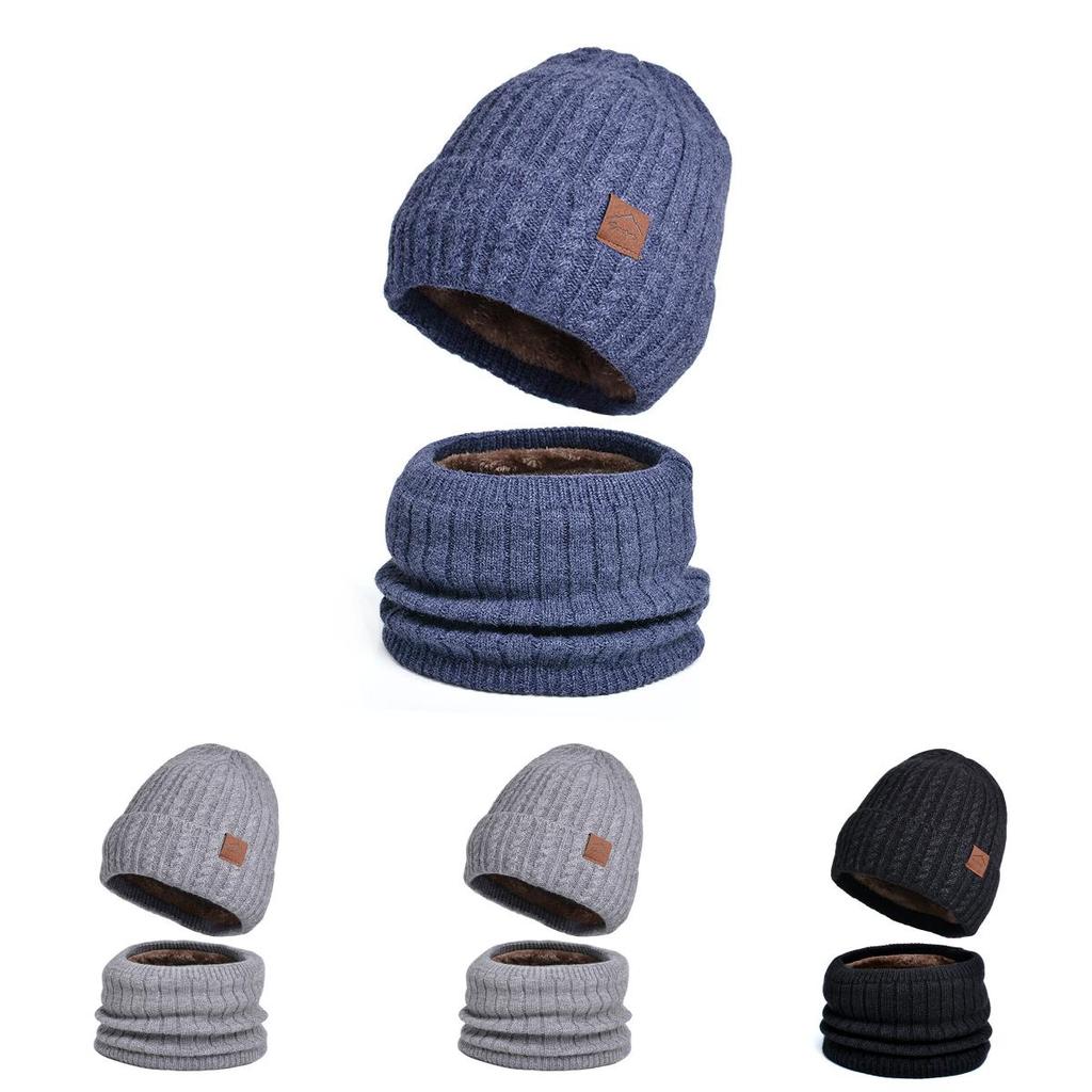 Winter Knit Hat Scarf Gloves Bundle With Lining Breathable Windproof For Casual Outdoor Use