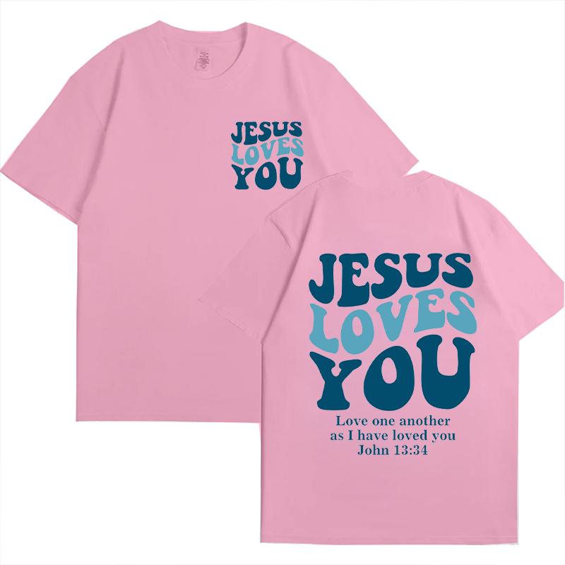 Jesus Liebt Dich T-Shirt Liebe Wie Jesus Shirt Christliches Merch Christliche T-Shirts Jesus Ist König Bibelvers Oberteile Christliche Kleidung