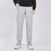 Li Ning Badminton Series Solid Color Ribbed Cuff Fleece Knit Sports Long Pants Men Bottoms Light-Gray AKLTC87-2