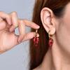 New Fashion Acrylic Resin Leopard Heart Pendant Hoop Earrings Woman Gold Color Thick Stainless Steel Ear Buckle Female Jewelry