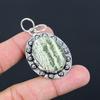 Oval Schweizisk Grön Opal Sten Hjärta Chakra Förlovningshänge Smycke 925 Silver