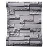 Slate Stone Brick Effect Washable Vinyl PVC Wall Paper Living Room Background Wallcovering Wallpaper Black Grey Stacked Brick
