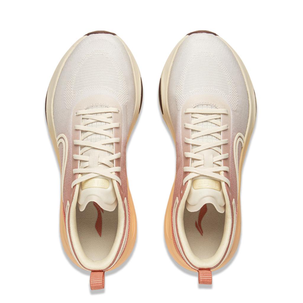 New LiNing Supportive And Elastic Low-Top Sprint Running Shoes Women's White Orange ARHV002-16