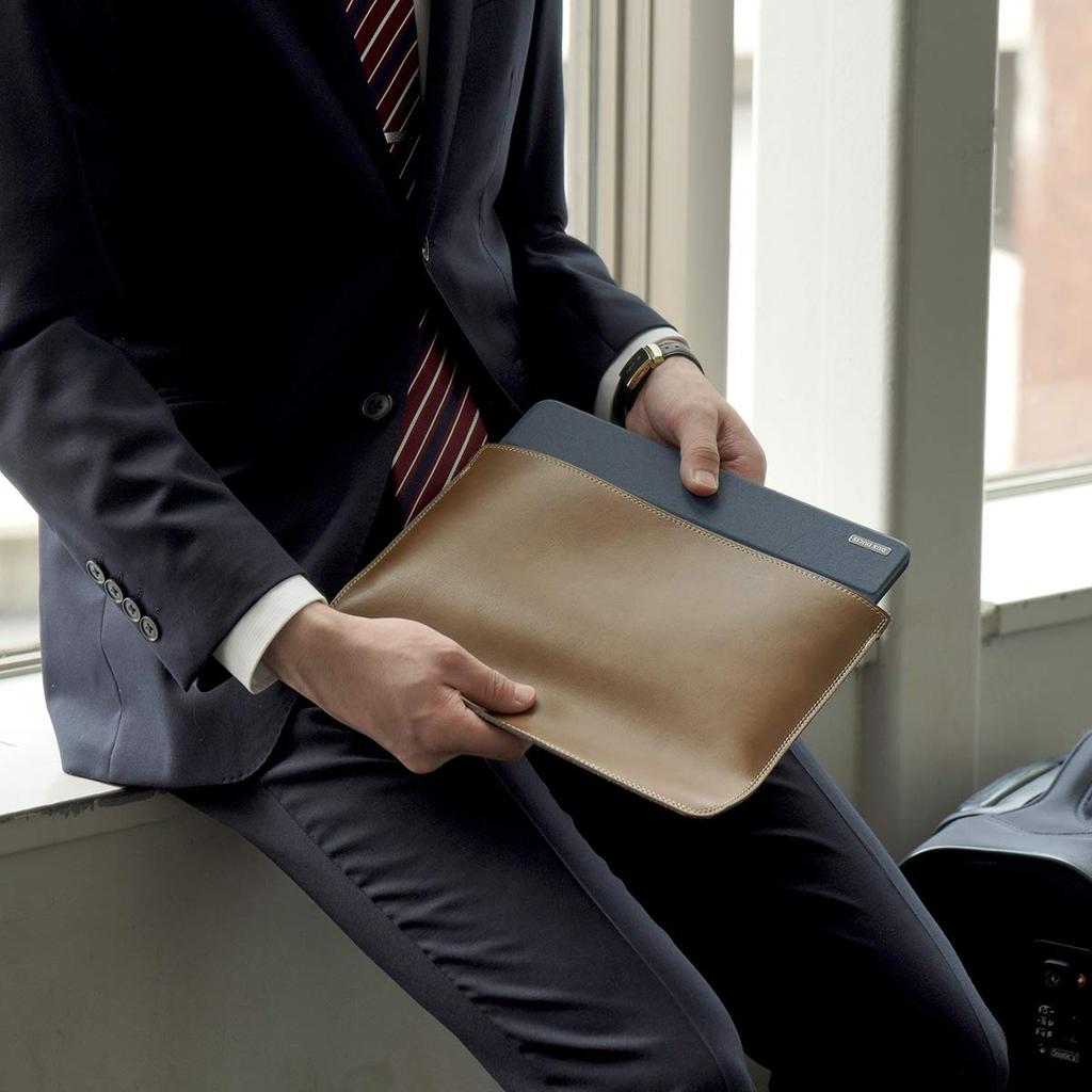 Belle & Sofa iPad 11-inch Sleeve Case by Yasashii Kutsu Kobo, Made In Japan, Fits Keyboard Case, Simple Logo-Free Design, IPADC, Camel