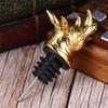 Rhino Head Wine Pourer Golden Zinc Alloy Animal Bottle Stopper Favor for Bar Restaurant Club Ktv