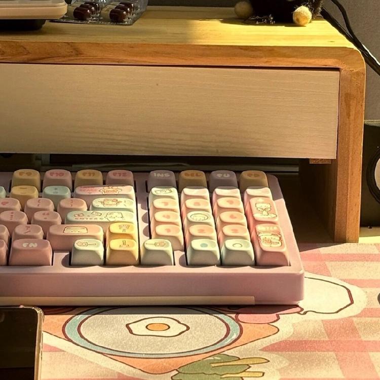 PBT Mechanical Keyboard Keycaps 131Keys Keycaps Candy Bear Theme Colorful MOA Height Heat Sublimated Set