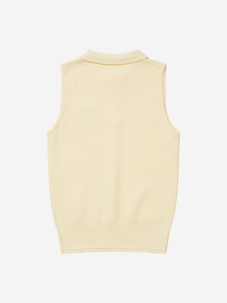 LORDLOAR Signature Collared Sleeveless Knit Yellow